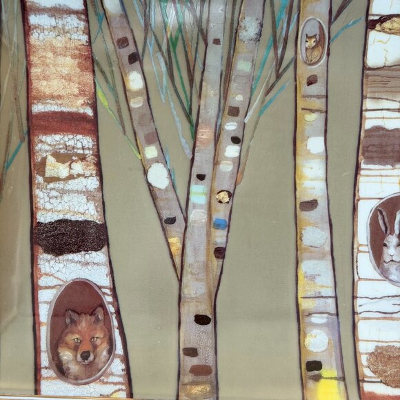 Eli Halpin Art Forest Tree Homes Fall Decor Ceramic Plate Tray - Picture 5 of 6